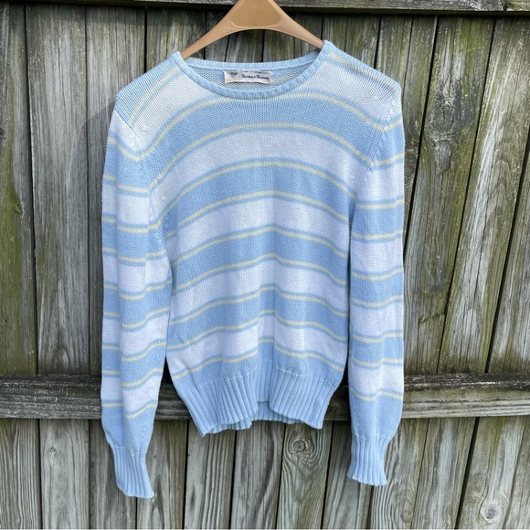VNTG Braemer of Scotland Striped Knit Sweater (L) - Picture 1 of 6